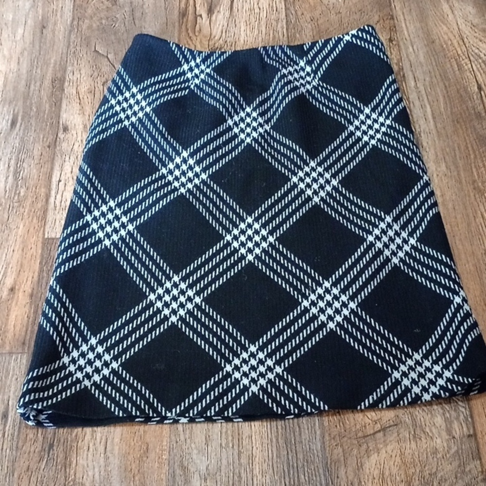 Tribeca Size 10 Tartan Tweed Wool Blend Lined Skirt